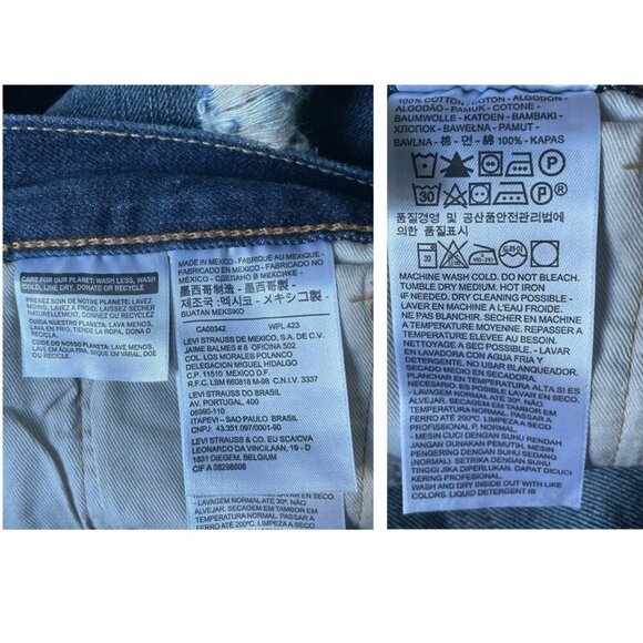 Levi’s 501 Destructed Button Fly Denim Jeans Blue 29859 - Picture 14 of 16